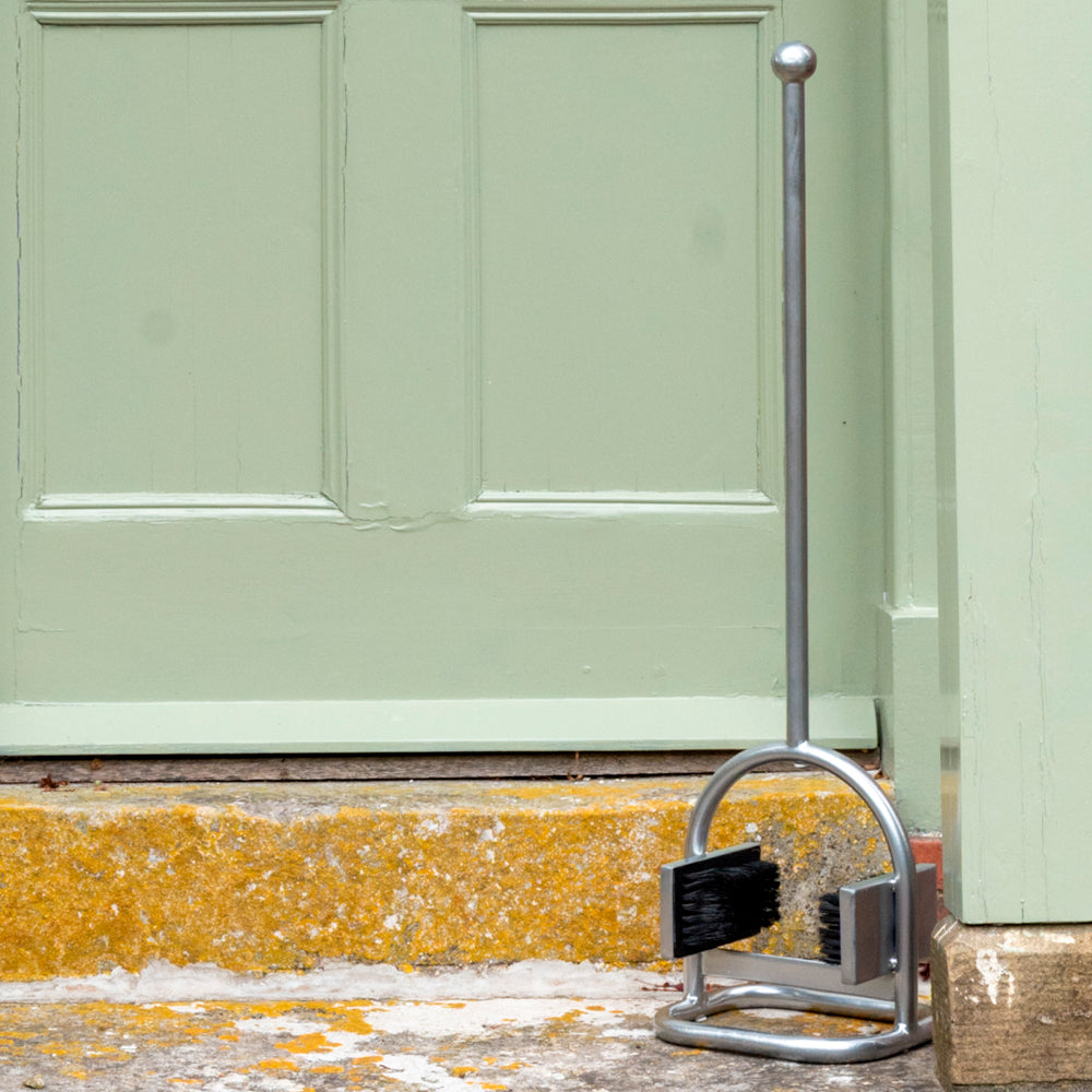 Outdoor Pole Garden Boot Scraper and Brush.