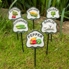 Six Vegetable Plant Markers.