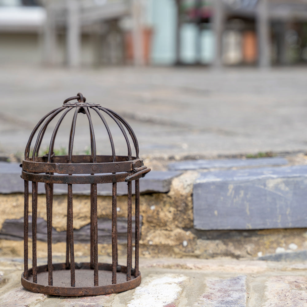 Round Vintage Iron Birdcages - Set of Three.