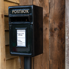 Cast Iron Floorstanding Black Post Box With Stand.