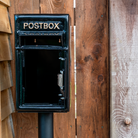 Cast Iron Floorstanding Black Post Box With Stand.