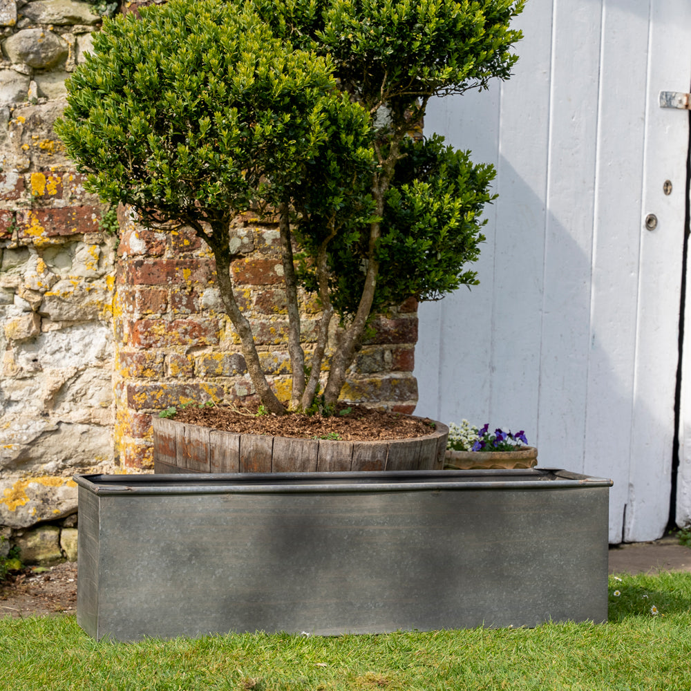 Metal Galvanised Garden Trough Planter | Available In Three Sizes.