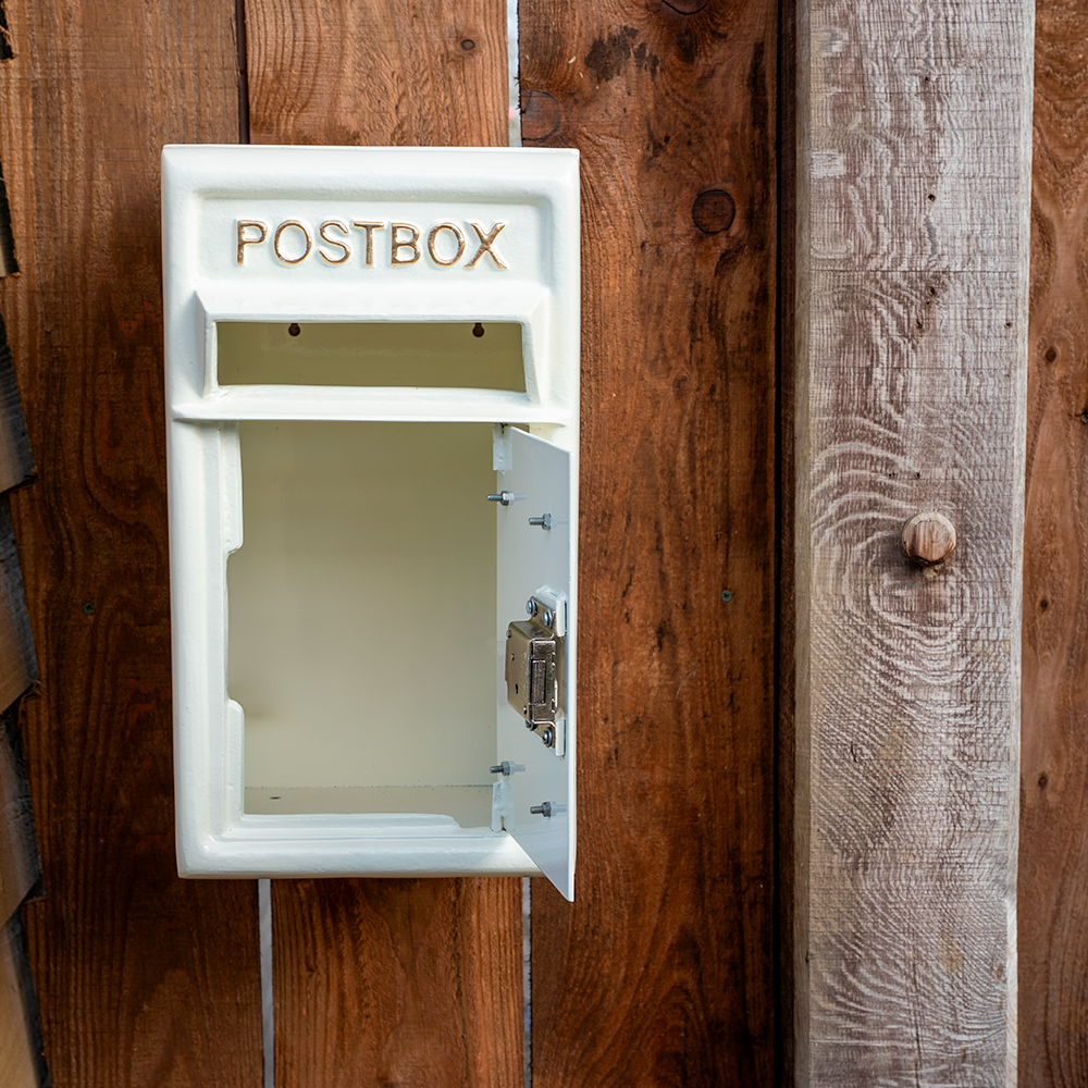 White Metal Post Box.