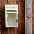 White Metal Post Box.