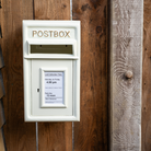 White Metal Post Box.