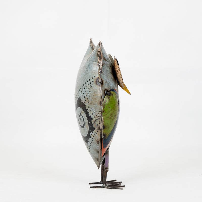 Handmade Tin Upcycled Small Owl Garden Ornament.