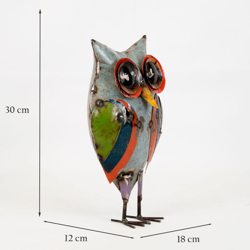 Handmade Tin Upcycled Small Owl Garden Ornament.