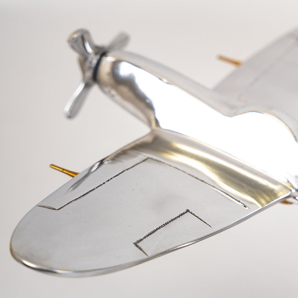 Polished Aluminium Spitfire Model | Small or Large Ornament.