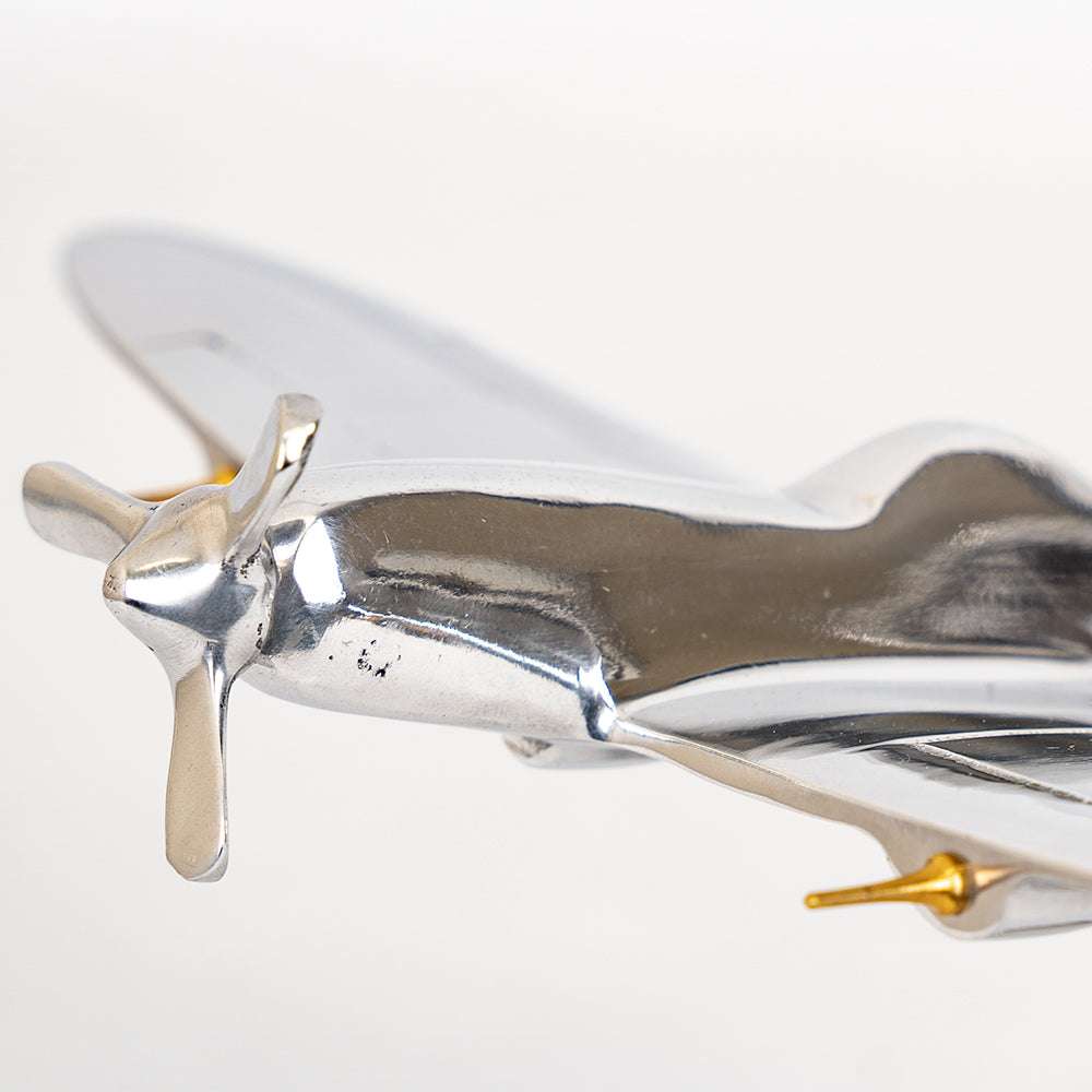 Polished Aluminium Spitfire Model | Small or Large Ornament.