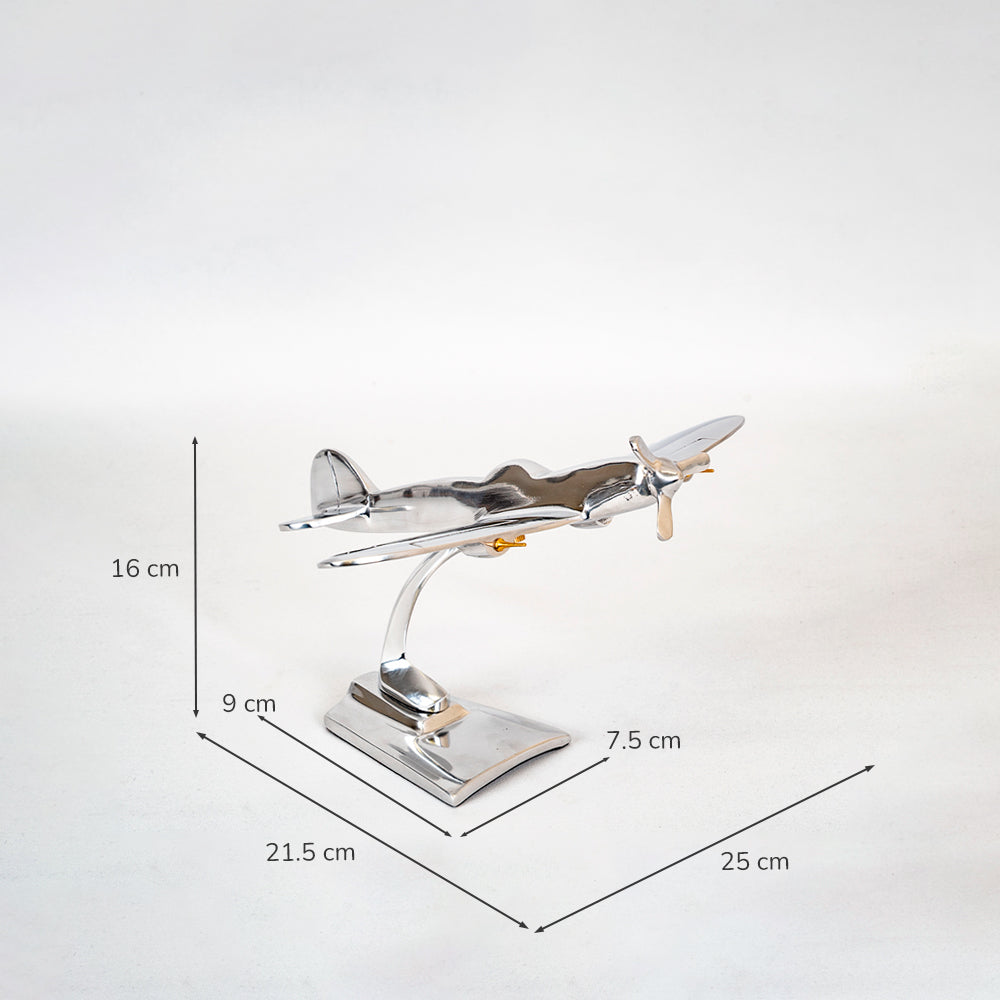 Polished Aluminium Spitfire Model | Small or Large Ornament.