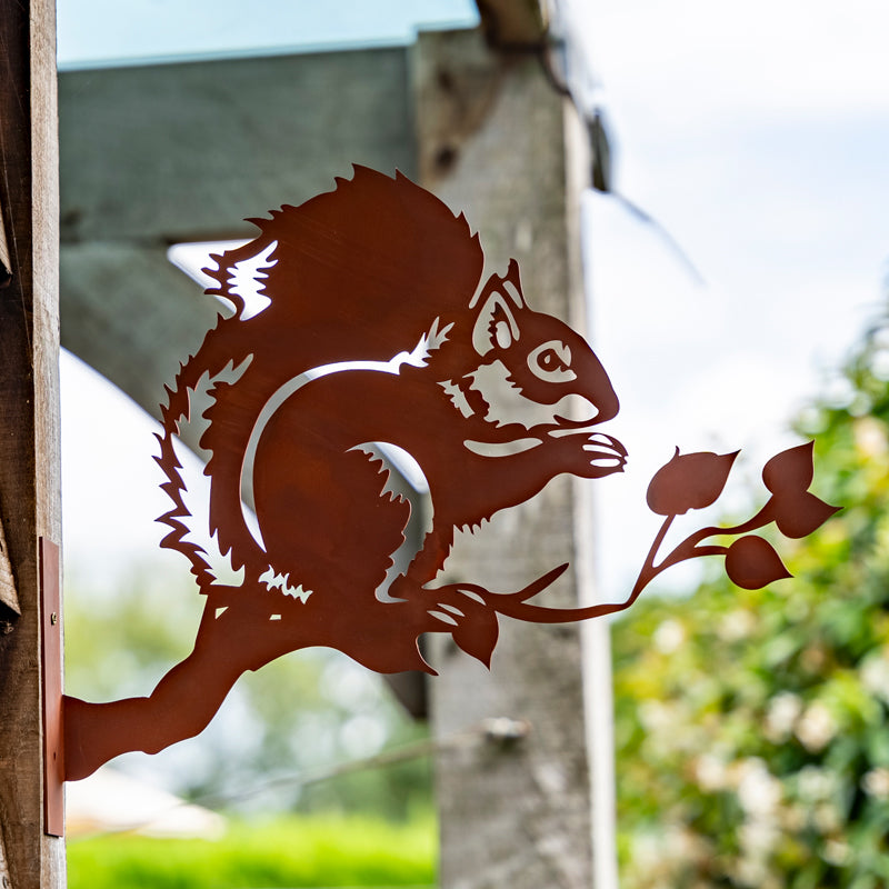 Squirrel on branch Garden Ornament Laser Art Squirrel.