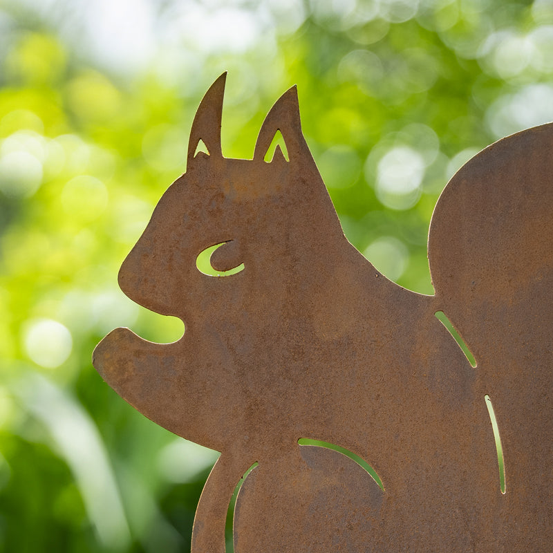 Squirrel Garden Ornament Laser Art Squirrel On Stake.