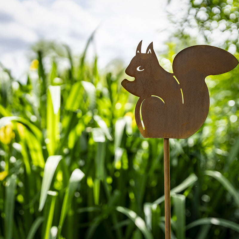 Squirrel Garden Ornament Laser Art Squirrel On Stake.