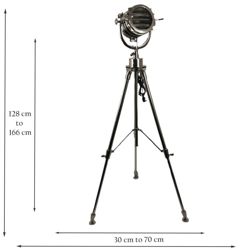Stainless Steel Naval Indoor Spotlight on Tripod.
