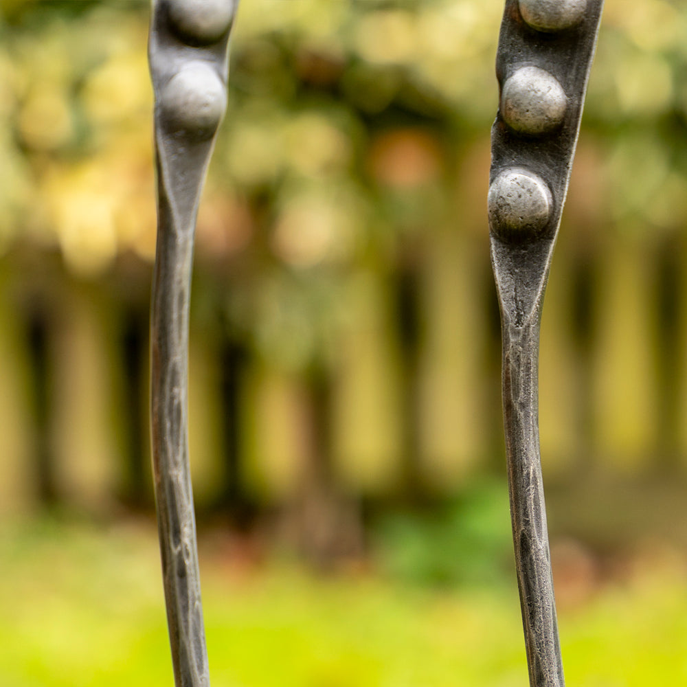 Set of Three Hand Forged Pea Plant Support Stakes.