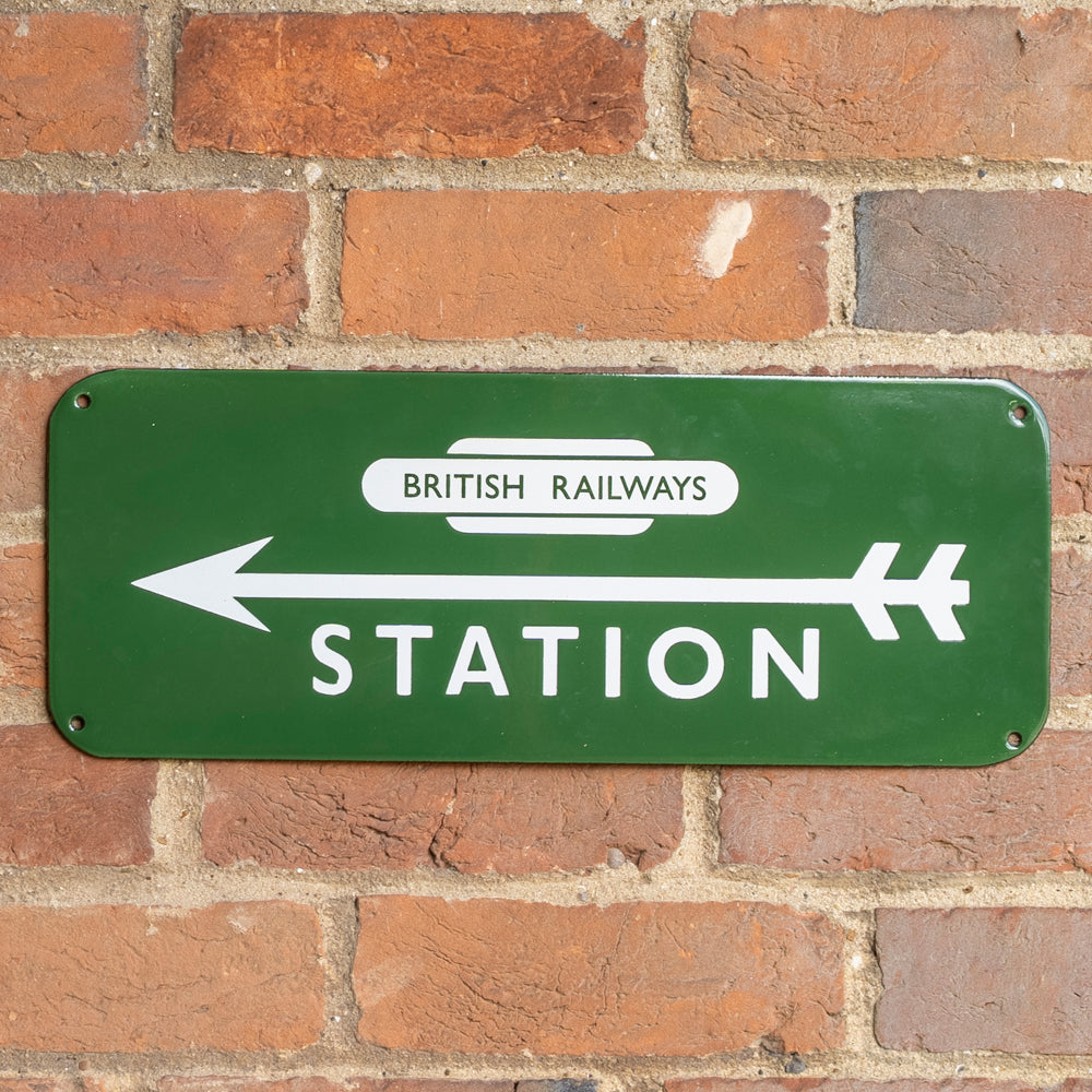 British Railway Station Vitreous Sign.
