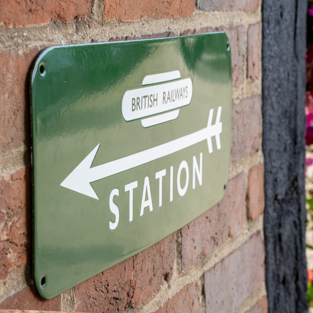 British Railway Station Vitreous Sign.