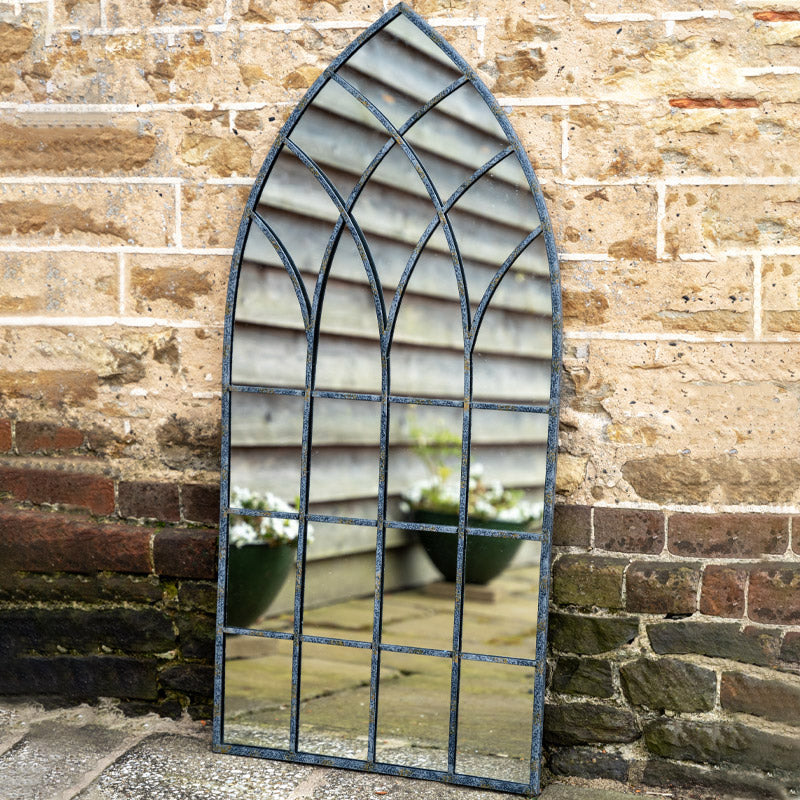 Tall Arched Metal Glass Mirror.