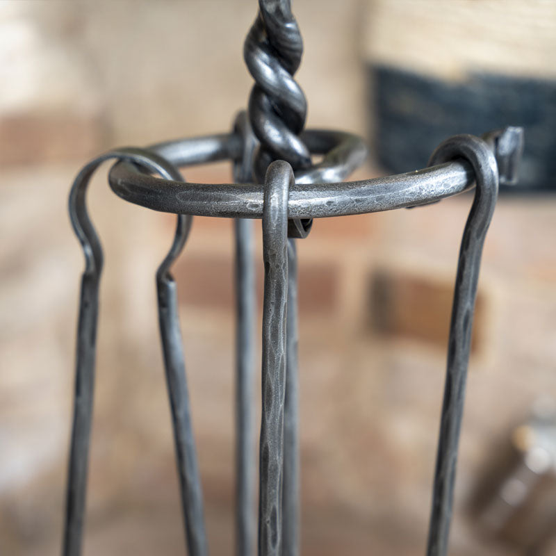 Hand Forged Twisted Fireside Companion Set.