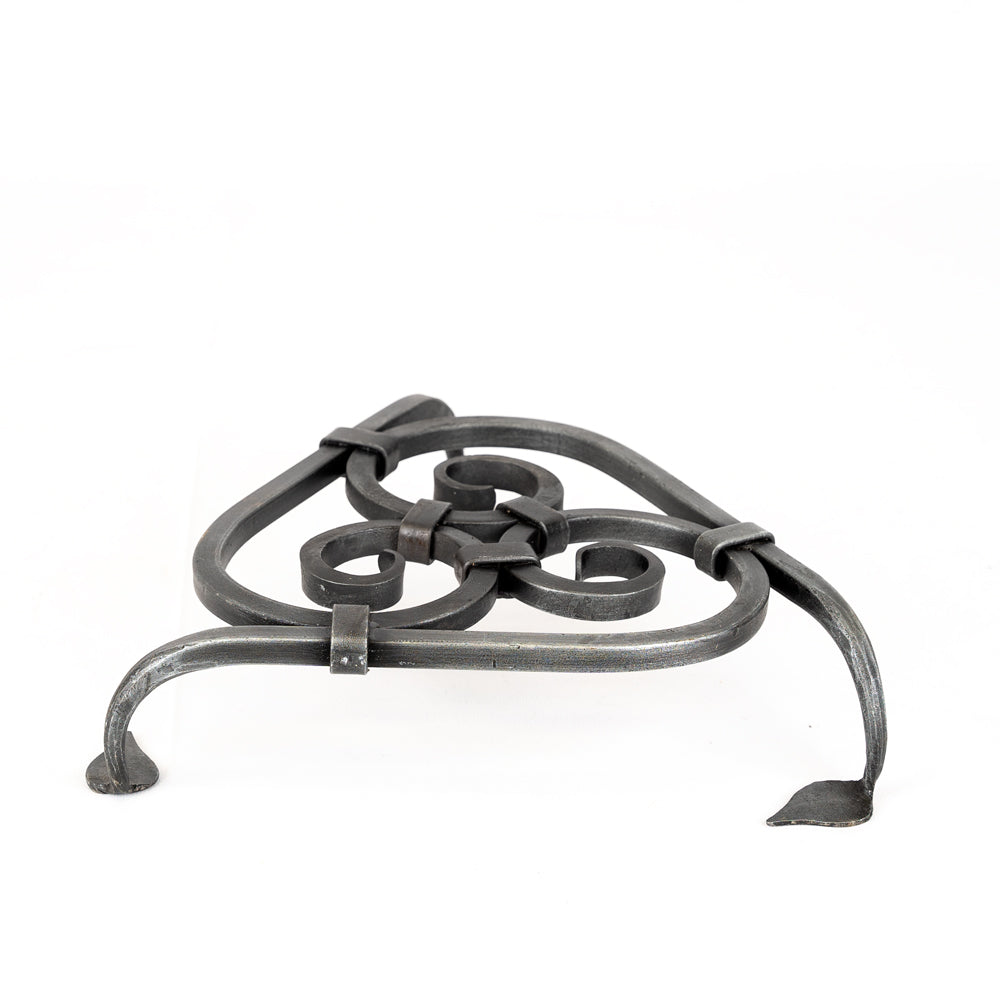 Hand Forged Triskelion Scroll Metal Kitchen Trivet.