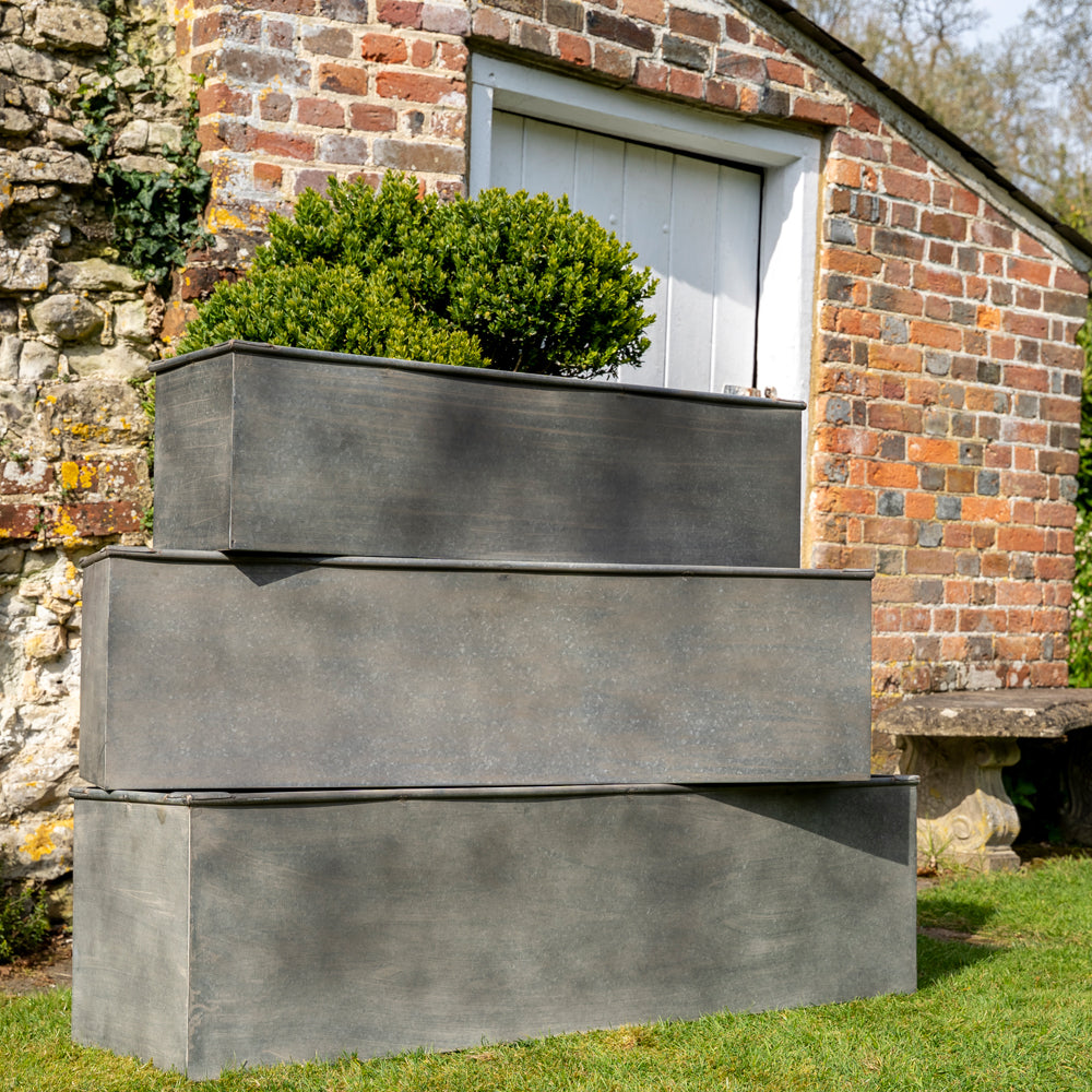 Metal Galvanised Garden Trough Planter | Available In Three Sizes.
