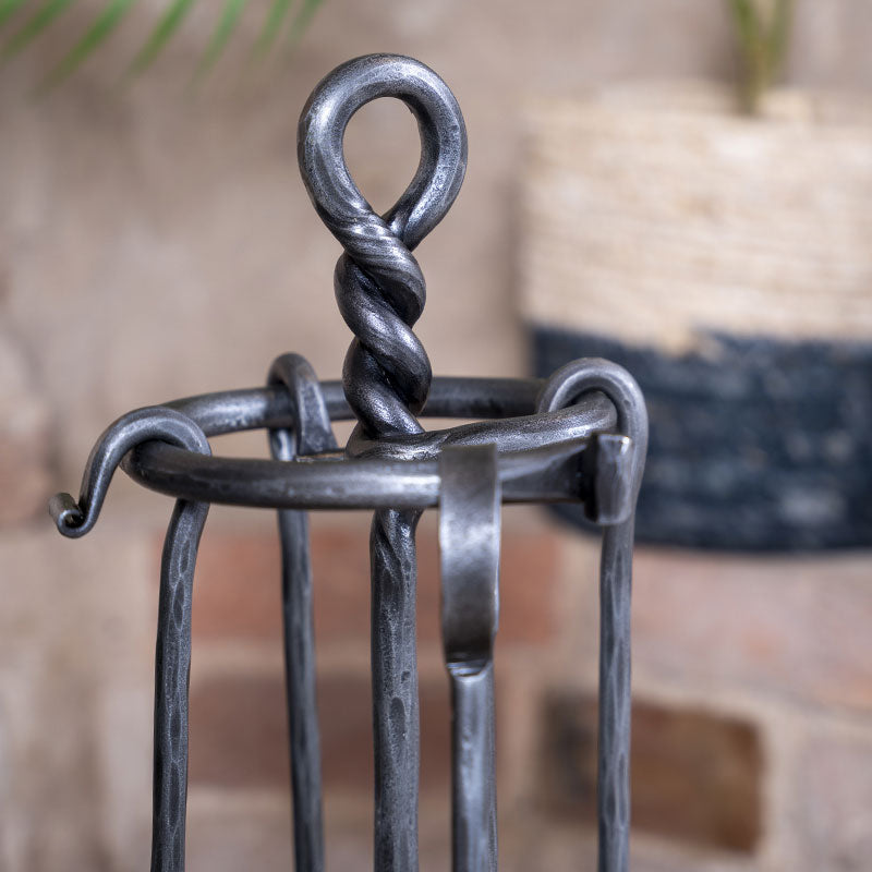 Hand Forged Twisted Fireside Companion Set.