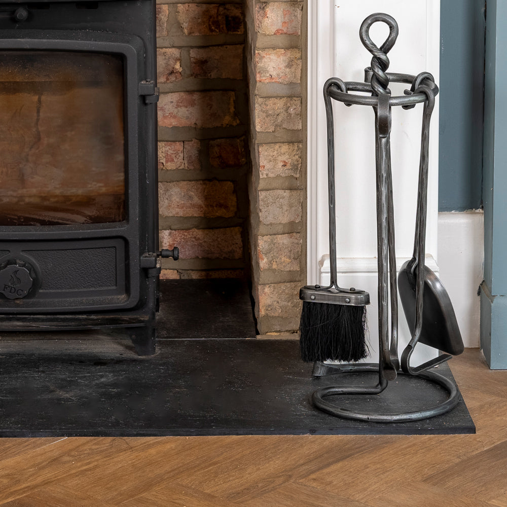 Hand Forged Twisted Fireside Companion Set.