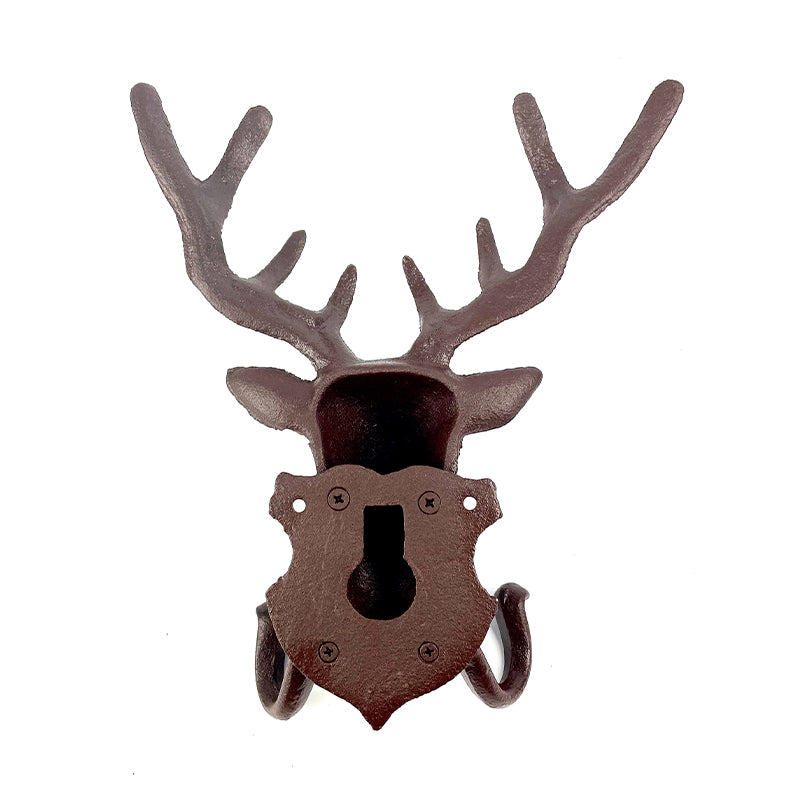 Cast Iron Deer Head Hook Coat Rack.