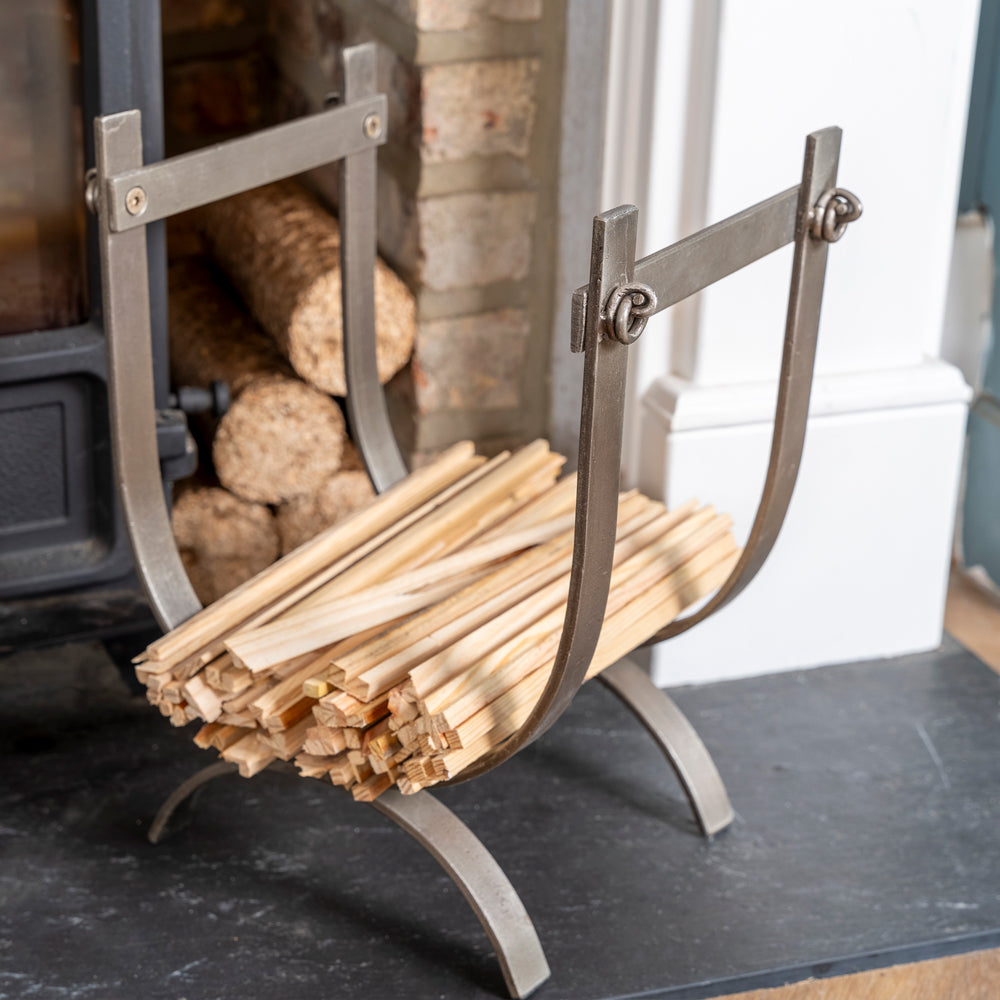 Metal Kindling Holder.