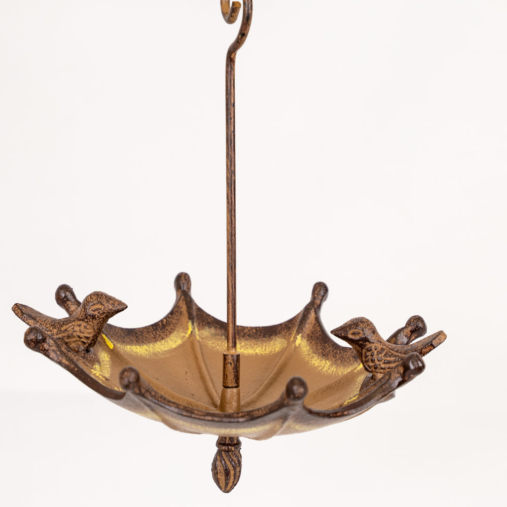 Cast Iron Umbrella Bird Feeder & Bath | Unique Garden Decor.