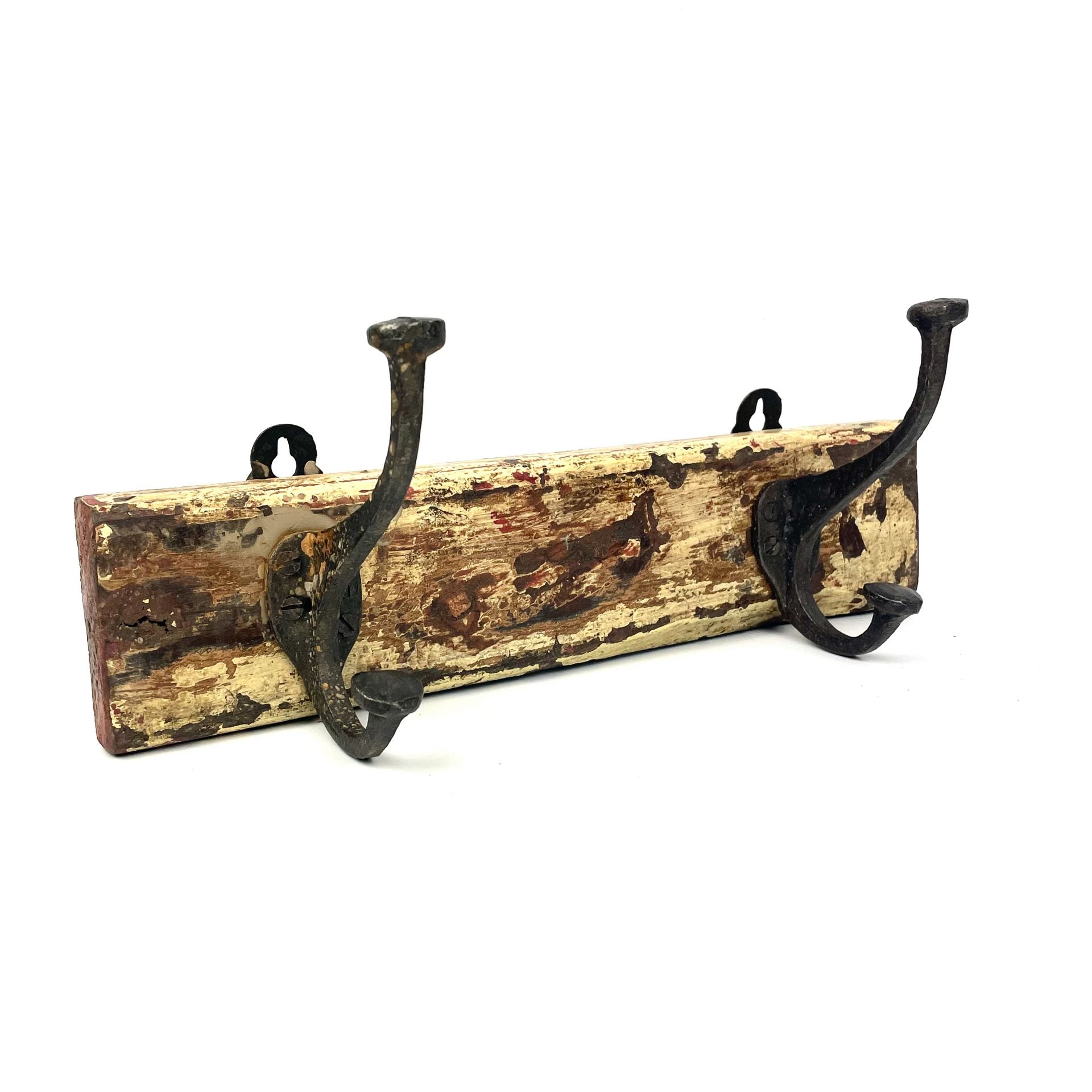 Decorative Vintage Coat Hooks on Wood Base.