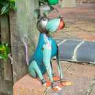 Vintage Style Sitting Metal Dog.