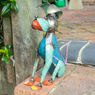 Vintage Style Sitting Metal Dog.