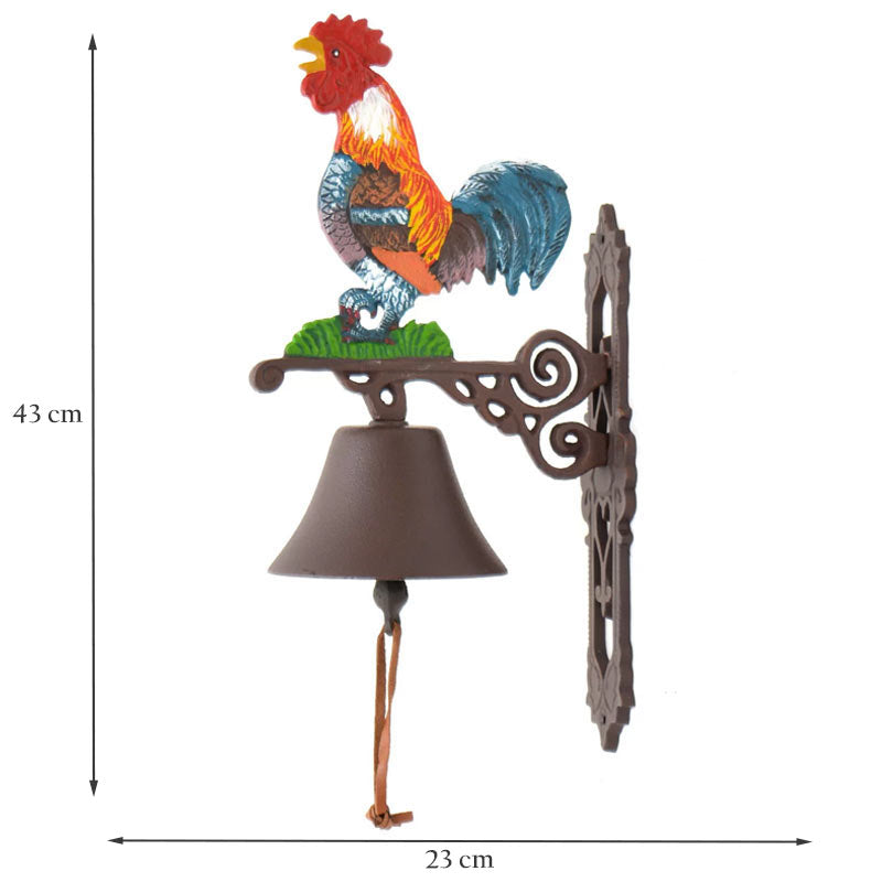 Cast Iron Cockerel Wall Mounted Bell.