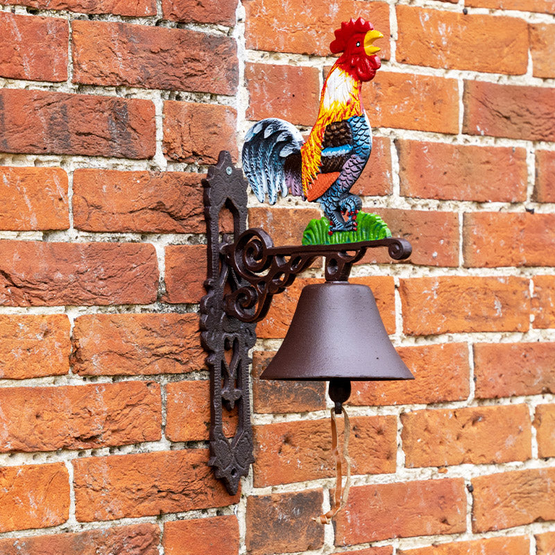 Cast Iron Cockerel Wall Mounted Bell.