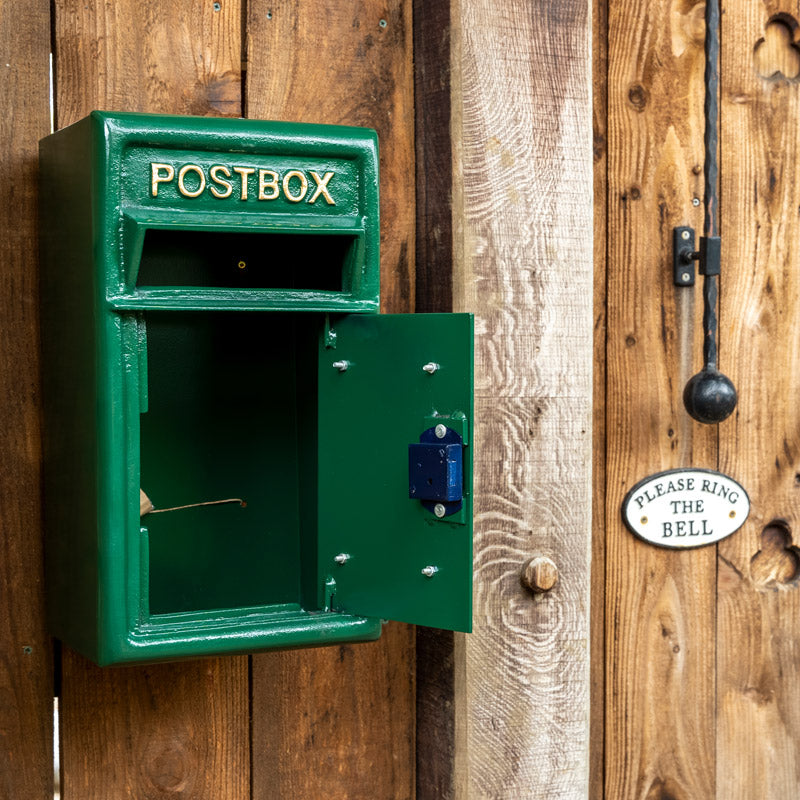 Green Wall Mounted Letter Box.