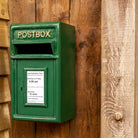 Green Wall Mounted Letter Box.