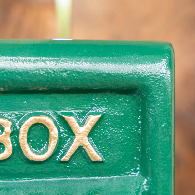 Green Wall Mounted Letter Box.