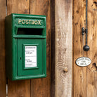 Green Wall Mounted Letter Box.