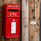 Red ER Wall Mounted Post Box.