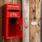 Red ER Wall Mounted Post Box.