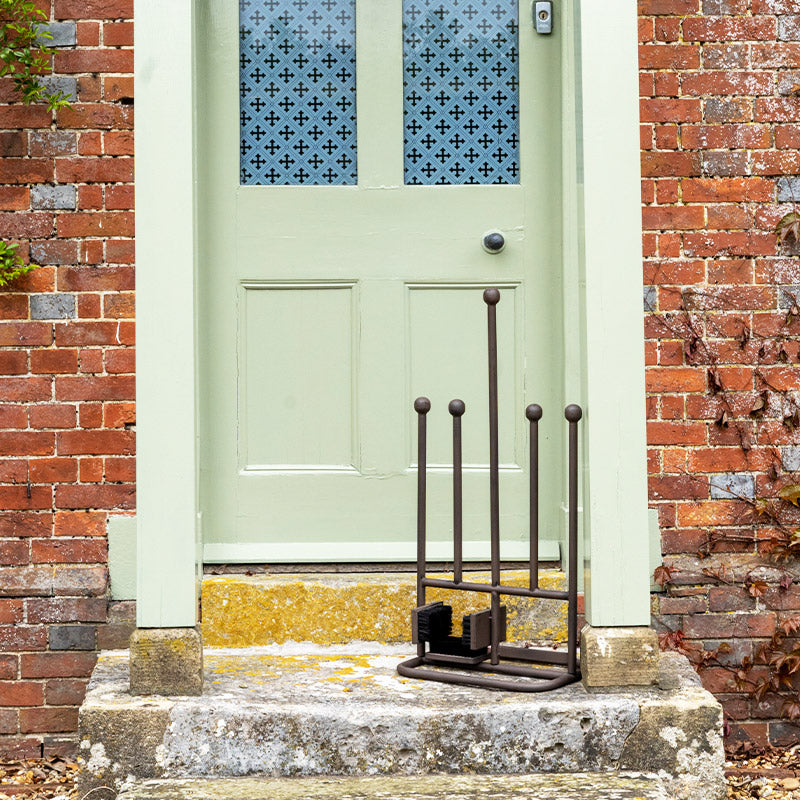 Welly Boot Rack Scraper and Brush.