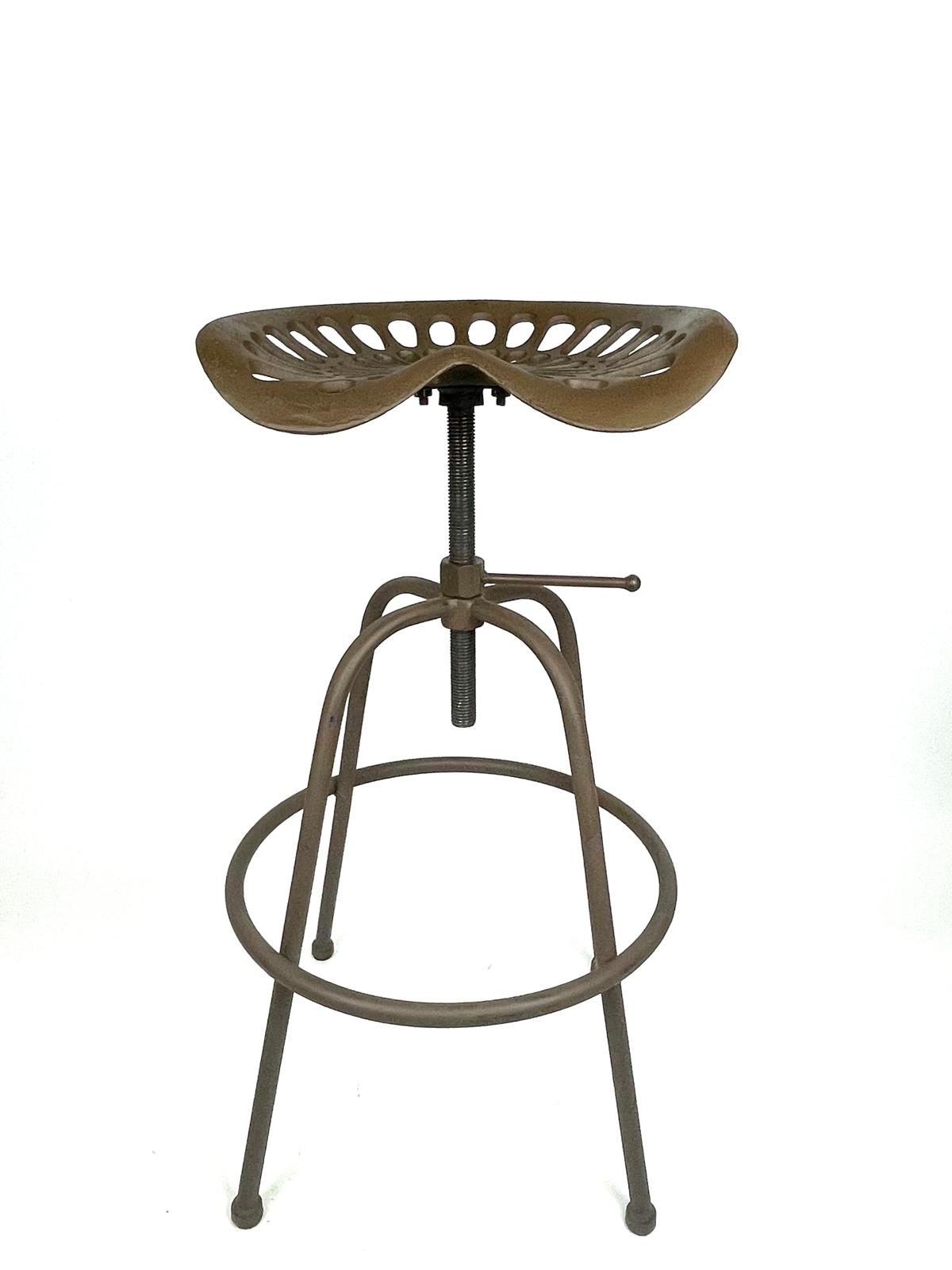 Tractor Seat Metal Bar Stool Brown.