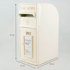 White CR 'Charles Rex' Cast Iron Post Box.