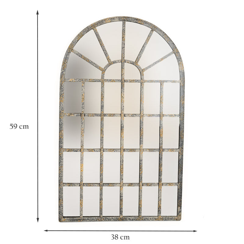 Curved Window Pane Mirror.