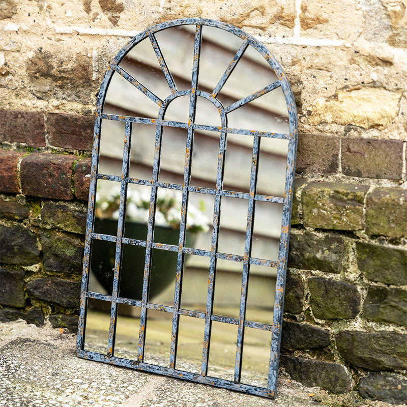 Curved Window Pane Mirror.