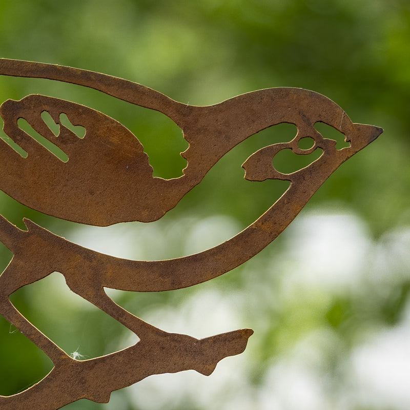 Wren Bird Ornament Laser Art Wren On Stake.