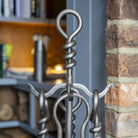 Wrought Iron Fireplace Tools Set - Pewter.