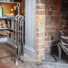 Wrought Iron Fireplace Tools Set - Pewter.