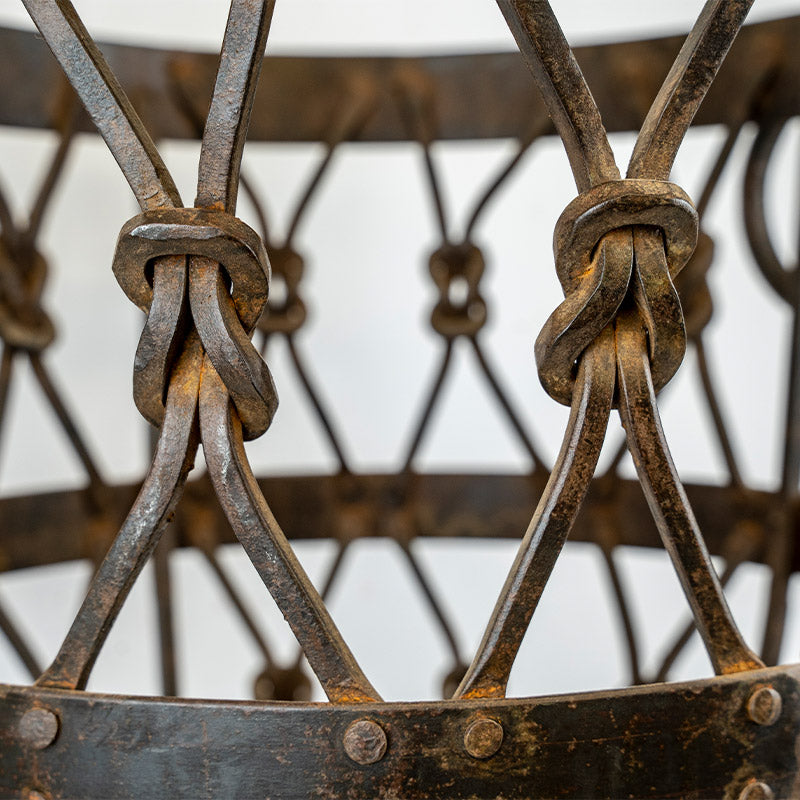 Large Wrought Iron Log Basket.